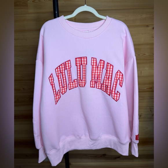 lulu mac Tops - Pink w Red Gingham Lulu Mac Sweatshirt